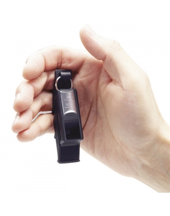 Sifflet Avec Attache Doigt - Noir - Pour Arbitres, Entraîneurs, Sports En Extérieur - Pratique Et Résistant